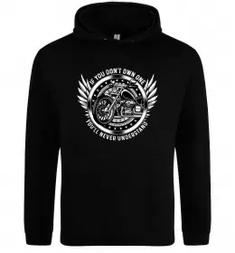 Мужская толстовка (худи) Biker You`ll never understand Черный фото