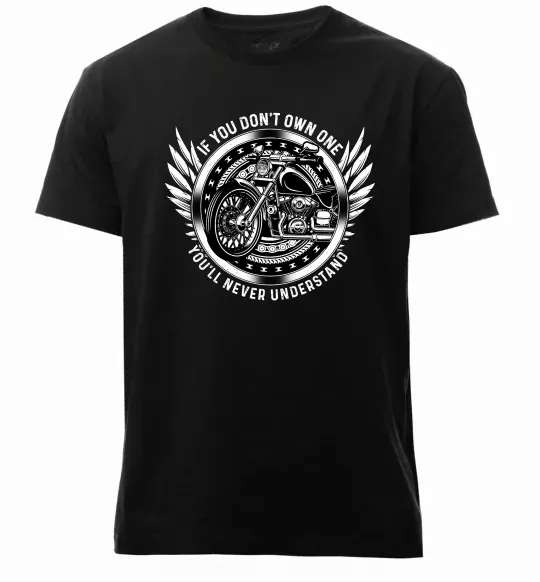 Мужская премиум футболка Biker You`ll never understand Черный фото