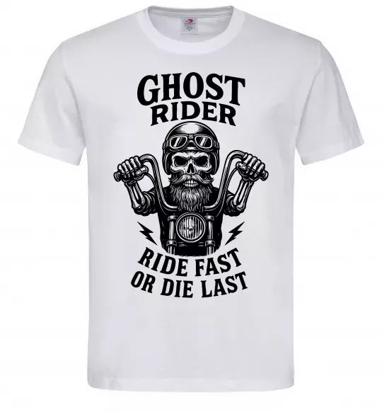 Мужская футболка Ghost rider Белый фото