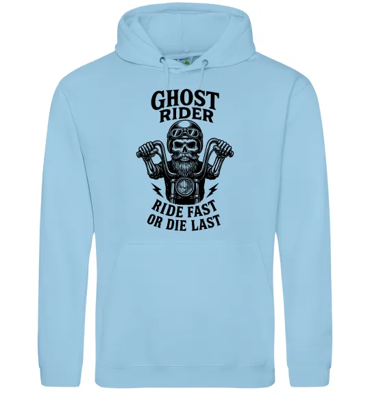 Мужская толстовка (худи) Ghost rider Голубой фото