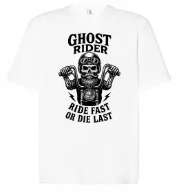 Футболка Оверсайз Ghost rider Белый фото