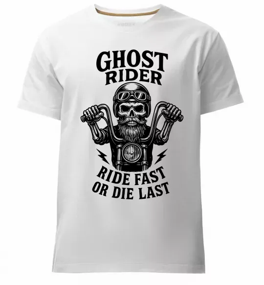 Мужская премиум футболка Ghost rider Белый фото
