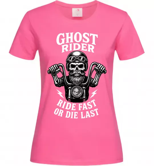 Женская футболка Ghost rider Ярко-розовый фото