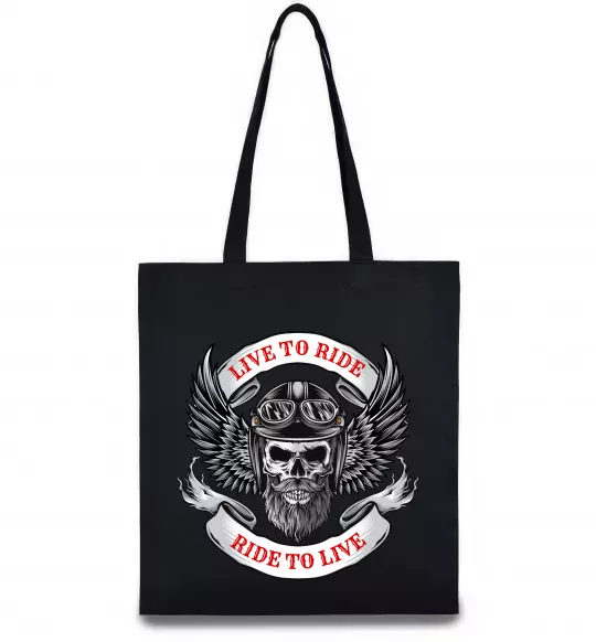 Еко-сумка Live to ride Чорний фото