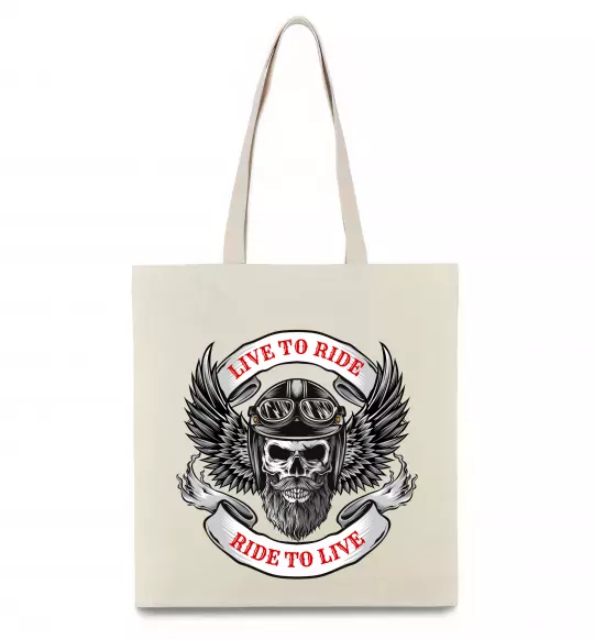 Еко-сумка Live to ride Бежевий фото