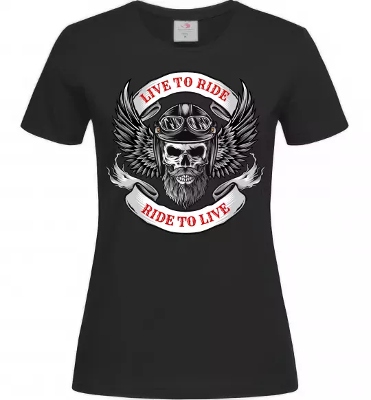 Жіноча футболка Live to ride Чорний фото