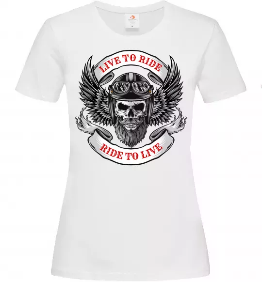 Жіноча футболка Live to ride Білий фото