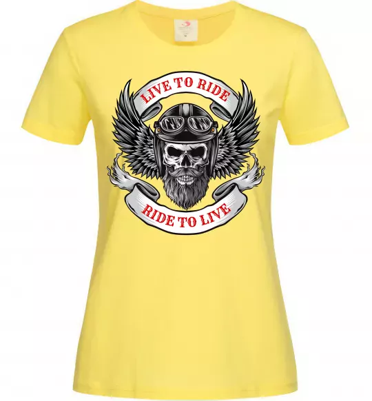 Жіноча футболка Live to ride Лимонний фото