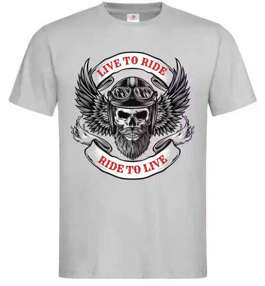 Мужская футболка Live to ride Серый фото