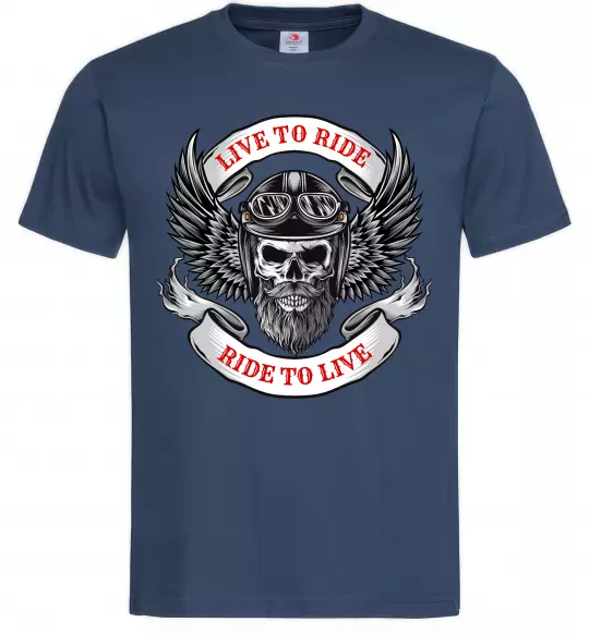Мужская футболка Live to ride Темно-синий фото