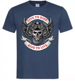 Мужская футболка Live to ride Темно-синий фото