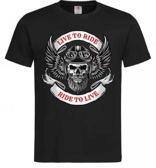 Мужская футболка Live to ride Черный фото