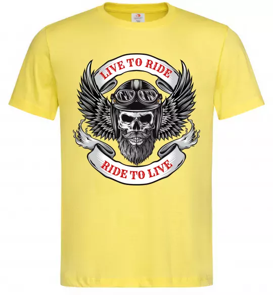 Мужская футболка Live to ride Лимонный фото