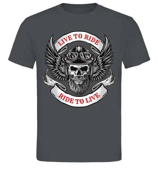 Мужская футболка Live to ride Графит фото