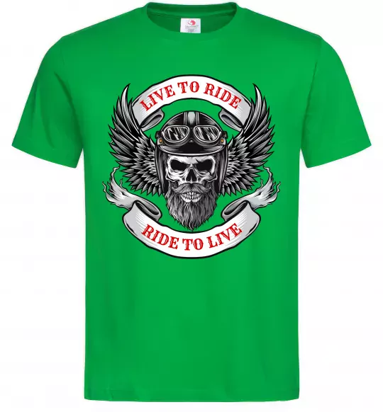 Мужская футболка Live to ride Зеленый фото