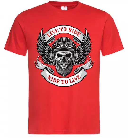 Мужская футболка Live to ride Красный фото