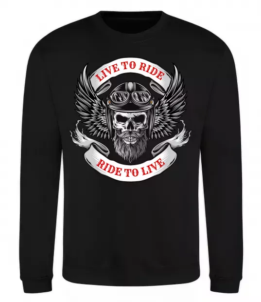 Світшот Live to ride Чорний фото