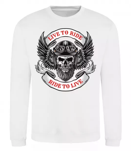 Світшот Live to ride Білий фото