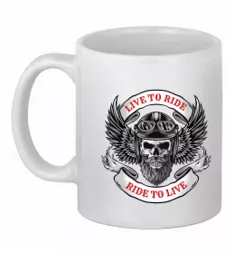 Чашка керамическая Череп з бородою Белый фото
