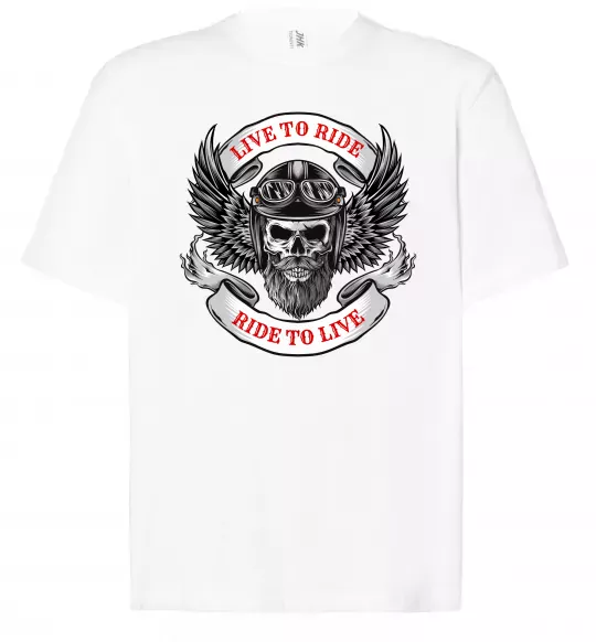Футболка Оверсайз Live to ride Белый фото