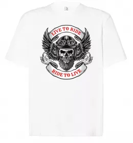 Футболка Оверсайз Live to ride Белый фото