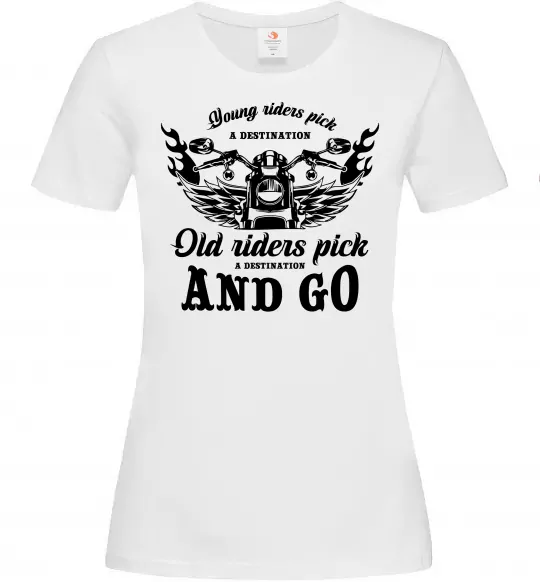 Женская футболка Old riders Белый фото
