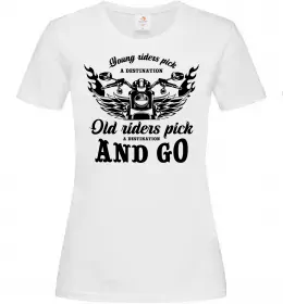 Жіноча футболка Old riders Білий фото