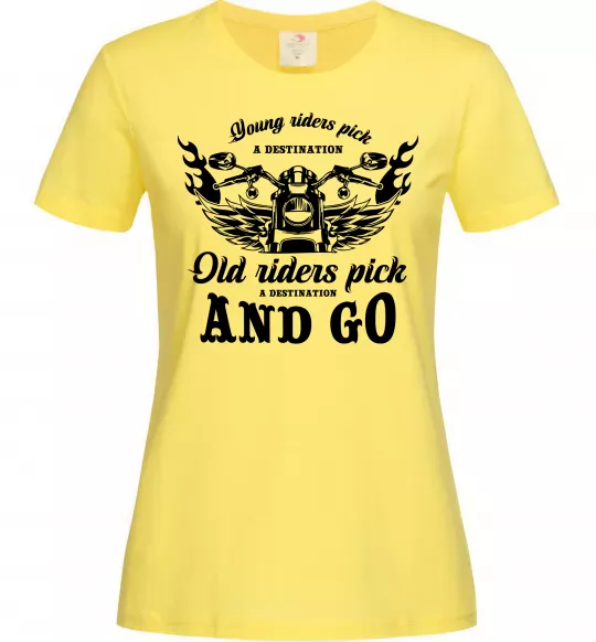 Женская футболка Old riders Лимонный фото