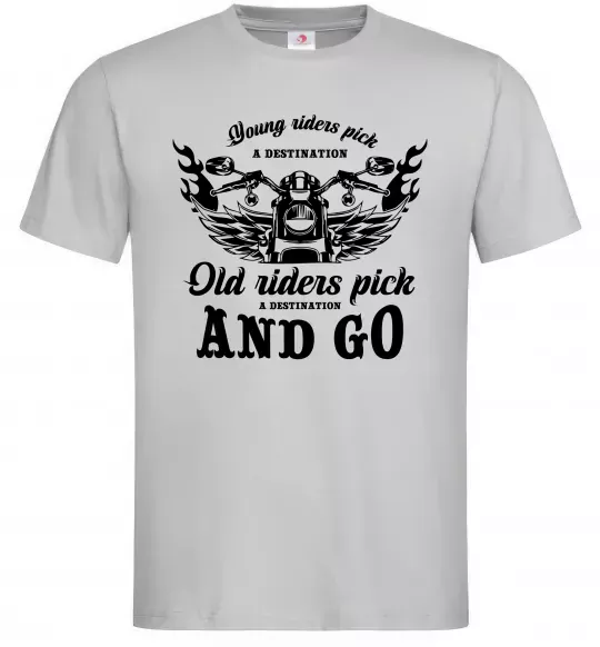 Чоловіча футболка Old riders Сірий фото