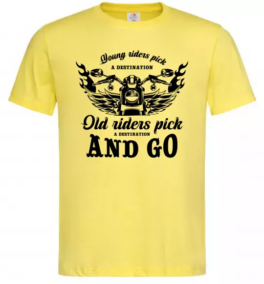 Чоловіча футболка Old riders Лимонний фото
