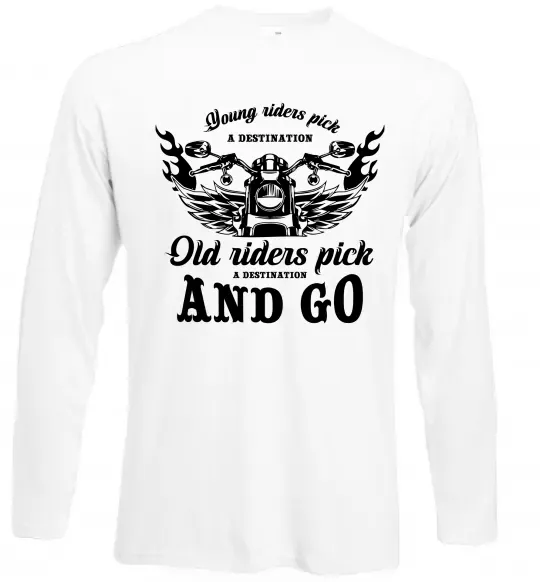 Лонгслив Old riders Белый фото