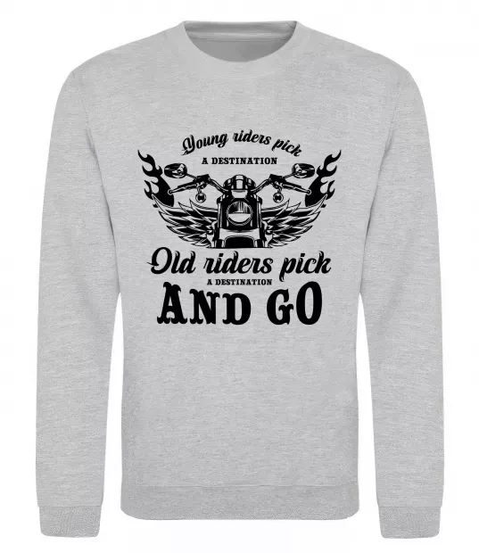 Світшот Old riders Сірий меланж фото