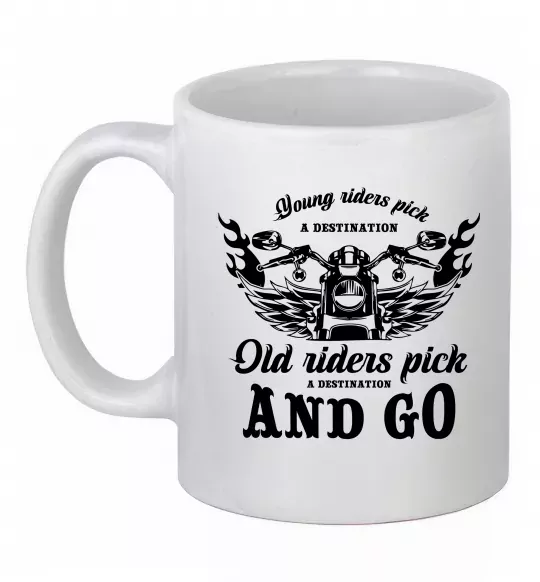 Чашка керамическая Old riders Белый фото
