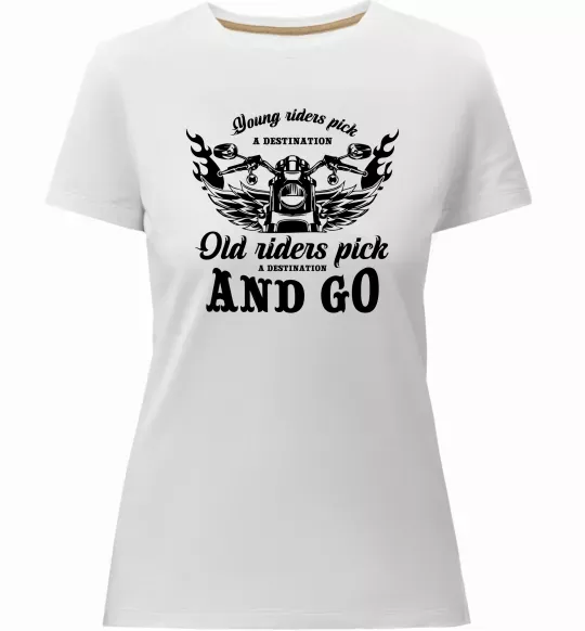 Женская премиум футболка Old riders Белый фото