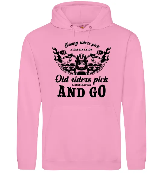 Мужская толстовка (худи) Old riders Розовый фото