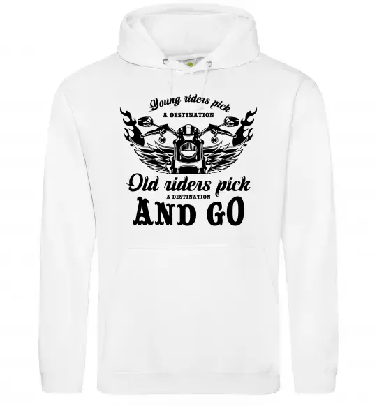 Чоловіча толстовка (худі) Old riders Білий фото