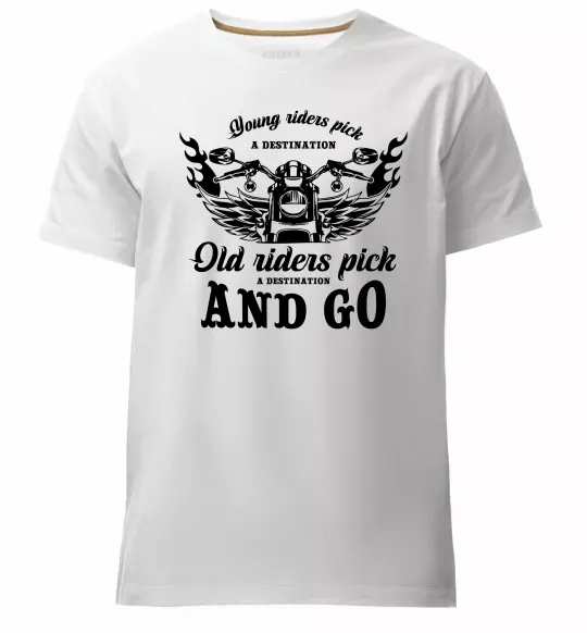 Мужская премиум футболка Old riders Белый фото