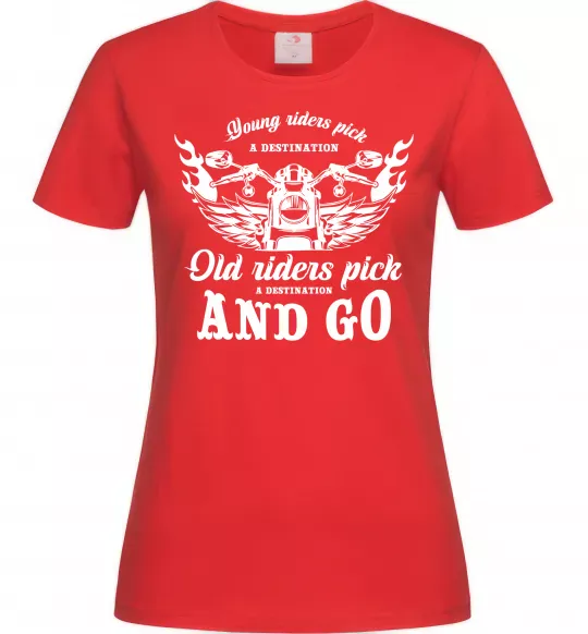 Женская футболка Old riders Красный фото