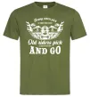 Чоловіча футболка Old riders Оливковий фото