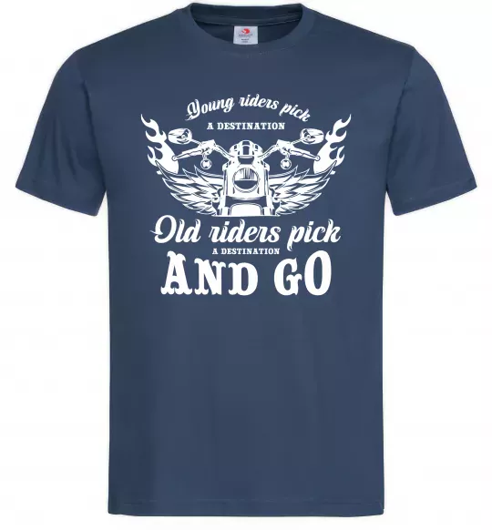 Чоловіча футболка Old riders Темно-синій фото