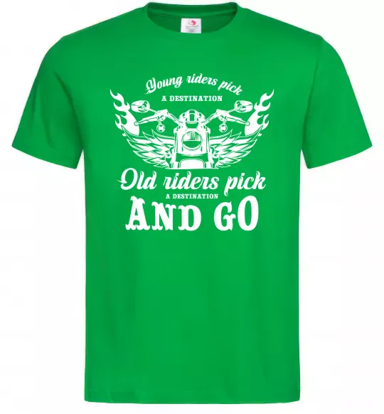 Чоловіча футболка Old riders Зелений фото