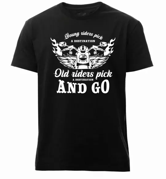 Мужская премиум футболка Old riders Черный фото