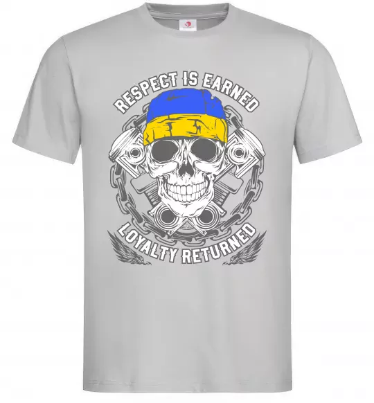 Мужская футболка Respect is earned Серый фото