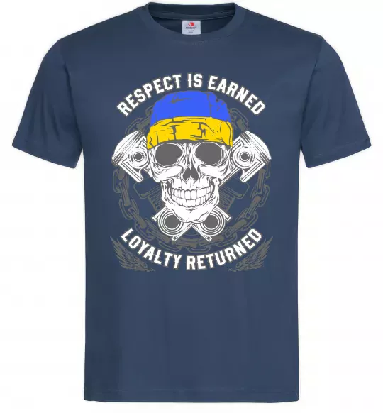 Мужская футболка Respect is earned Темно-синий фото