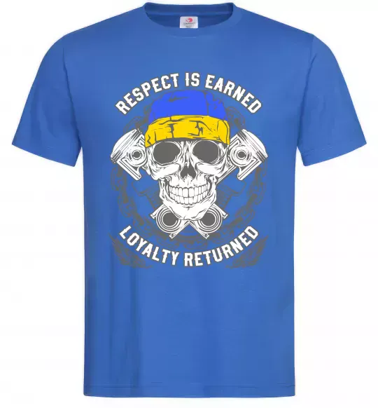 Мужская футболка Respect is earned Ярко-синий фото
