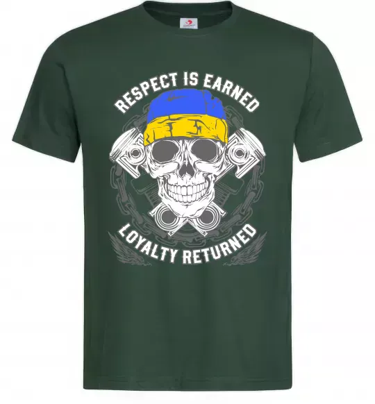 Мужская футболка Respect is earned Темно-зеленый фото