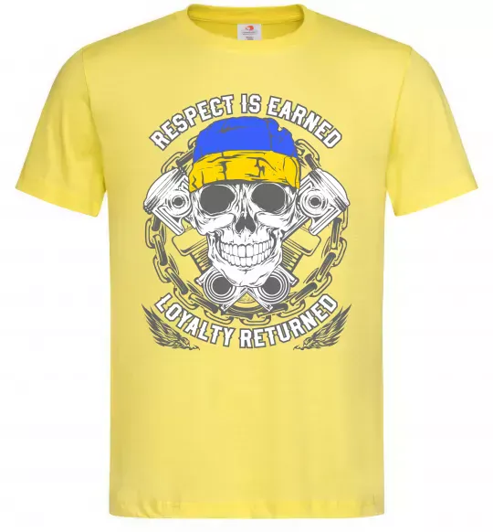 Мужская футболка Respect is earned Лимонный фото