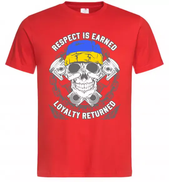 Мужская футболка Respect is earned Красный фото