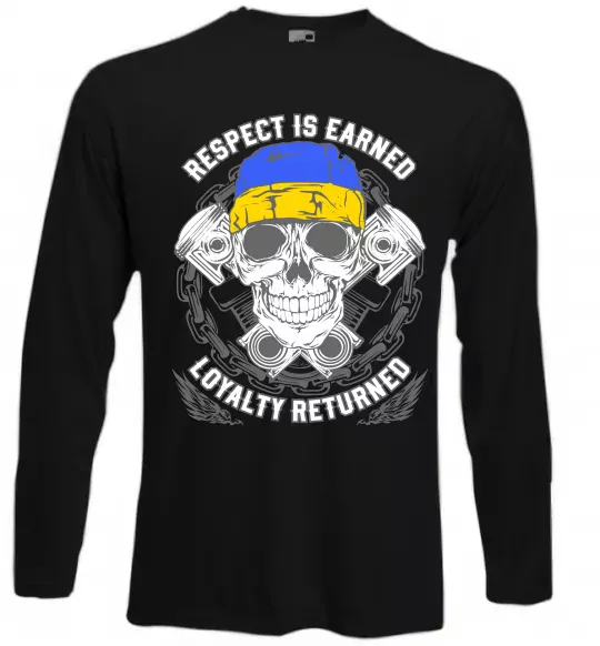 Лонгслів Respect is earned Чорний фото