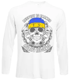 Лонгслів Respect is earned Білий фото